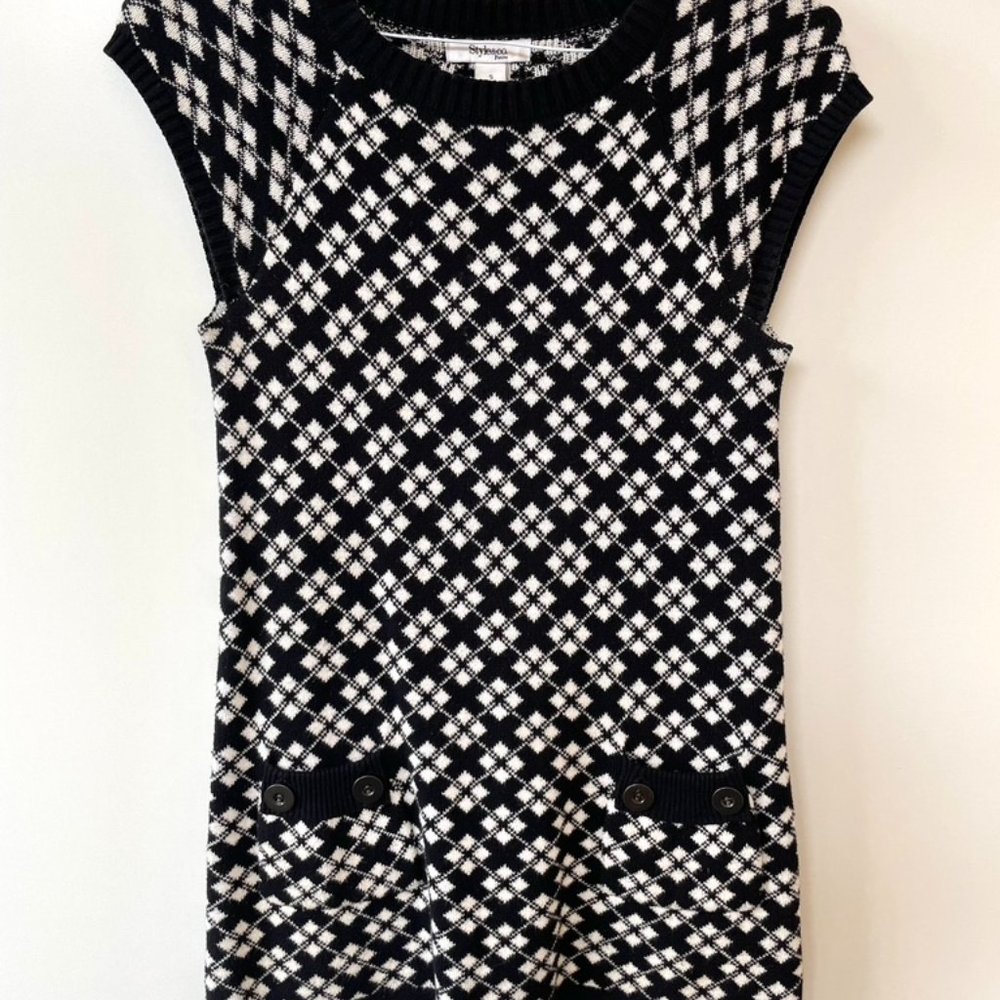 Cute Checkered Sweater Tunic